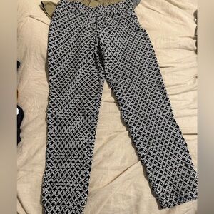 Woman’s stretch work pants (black & white pattern) Capris. Size M